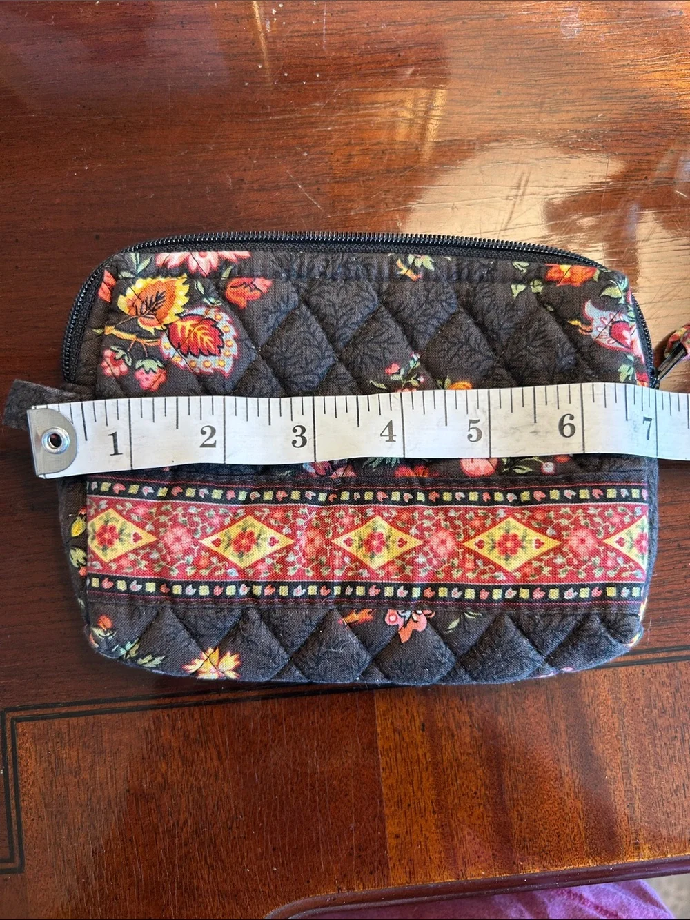 Vera Bradley Chocolat (2003) Small Zipper Pouch, Lined